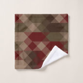 Red bronze and olive geometric bad handdoek (Wasdoekje)