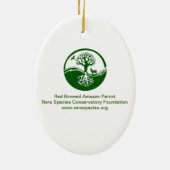 Red Browed Amazon Parrot Keramisch Ornament (Achterkant)
