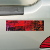 Red Brown Abstract Bumpersticker (Op auto)