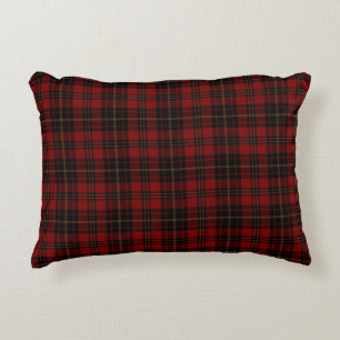 Red Brown Black Tartan Pset Scottish Pattern Accent Kussen