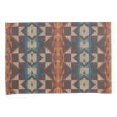 Red Brown Blauwgroen Blue Oranje Tribal Pattern Kussensloop (Voorkant-Rechts)