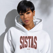 Red + Brown Faux Glitter Varsity SISTAS Trui