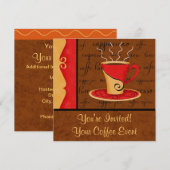 Red Brown Gold Espresso Coffee Art - Aangepaste na Kaart (Voorkant / Achterkant)