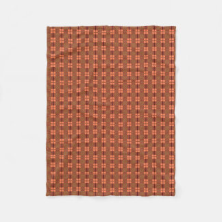 Red Brown Intricate Pattern Fleece Deken
