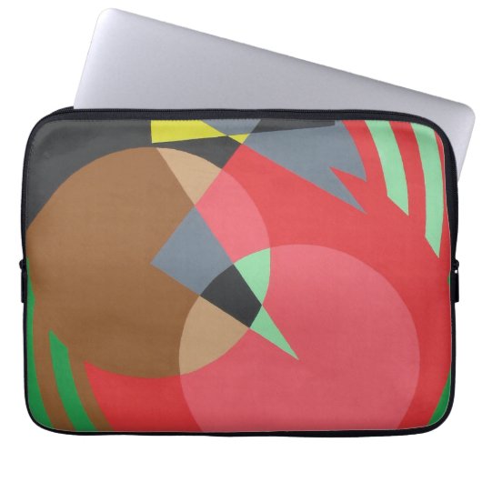 Red & Brown Modern Art Laptop Sleeve (Voorkant)