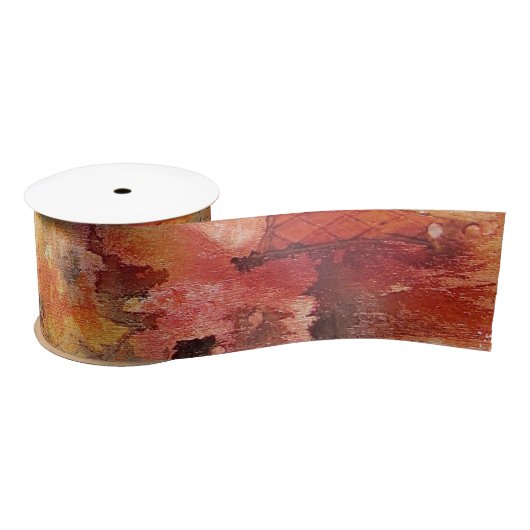 Red Brown Oranje White Modern Abstracte Art Lint (Spoel)