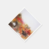 Red Brown Oranje White Modern Abstracte Art Servetten (Hoek)