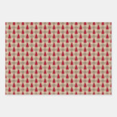 Red Brown Tan Buffalo Pset Rustige Kerstmis Inpakpapier Vel (Voorkant 2)