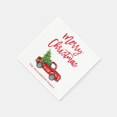 Red Brush Script Kerstmis Truck Servet (Hoek)