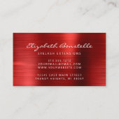 Red Brushed Metal Script Lash Extension Visitekaartje (Achterkant)