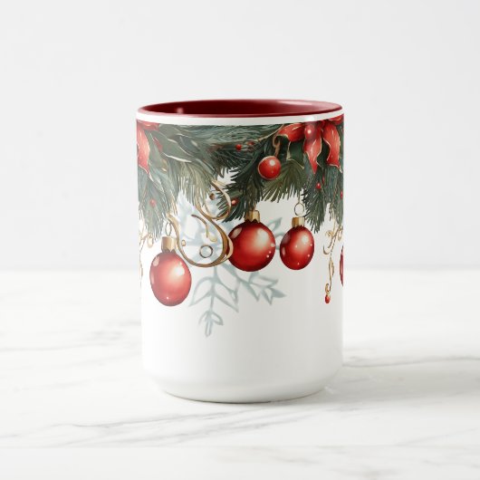 Red Bubble kerst Mok (Midden)