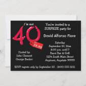 Red Bubble Letter 40th Birthday Celebration Kaart (Achterkant)