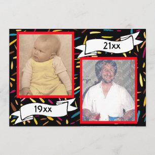 Red Bubble Letter 40th Birthday Celebration Kaart