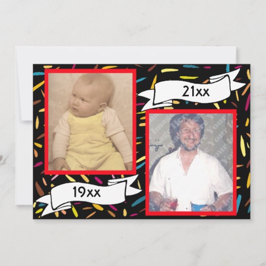 Red Bubble Letter 60th Birthday Celebration Kaart (Voorkant)