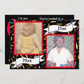 Red Bubble Letter 60th Birthday Celebration Kaart (Voorkant / Achterkant)