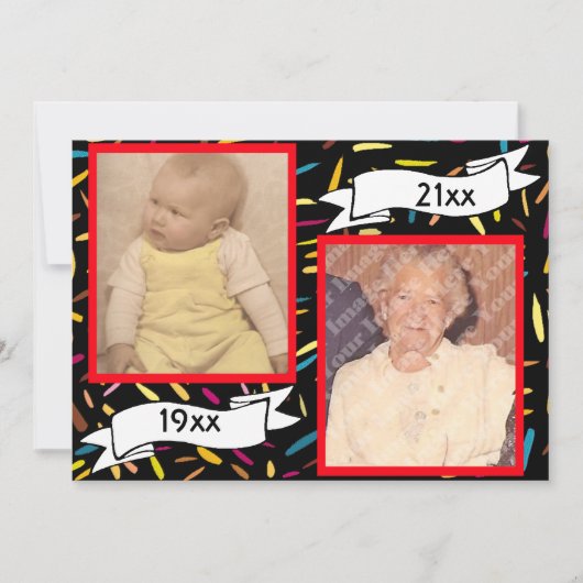 Red Bubble Letter 70th Birthday Celebration Kaart (Voorkant)