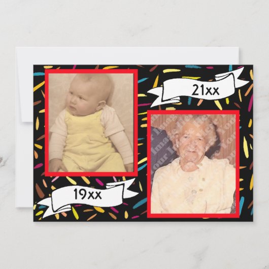 Red Bubble Letter 75th Birthday Celebration Kaart (Voorkant)