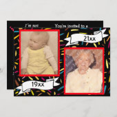 Red Bubble Letter 75th Birthday Celebration Kaart (Voorkant / Achterkant)