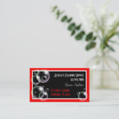 Red Bubbles Cleaning Service Visitekaartjes (Staand voorkant)
