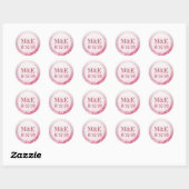 Red Bubbles Personalized Weddenkers Ronde Sticker (Vel)