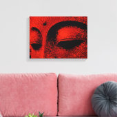 Red Buddha Wrapped Canvas (Insitu (Woonkamer))