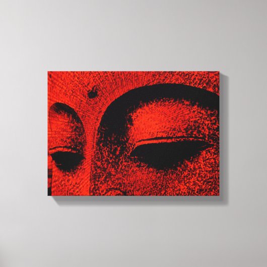 Red Buddha Wrapped Canvas Afdruk (Voorkant)
