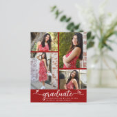 Red Budget Afstuderen 4 Uitnodiging voor Photo Scr (Staand voorkant)