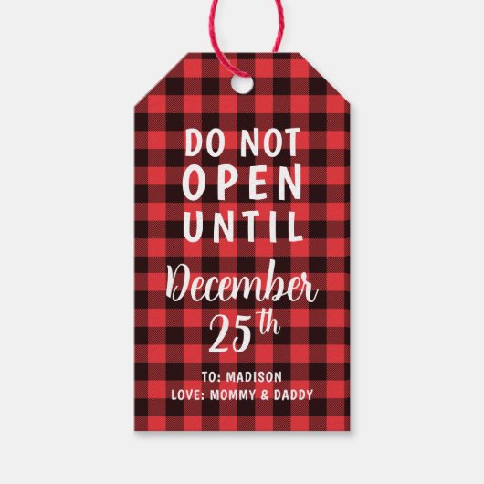 Red Buffalo Betaald opent pas met kerst Cadeaulabel (Voorkant)