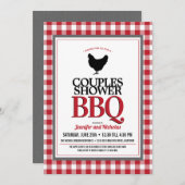 Red Buffalo Check Couples Weddenschap Shower BBQ Kaart (Voorkant / Achterkant)