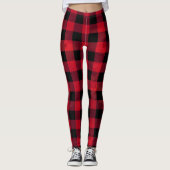 Red Buffalo Check Pattern Leggings (Voorkant)