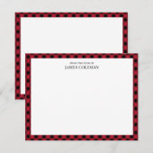 Red Buffalo check van het bureau van elegante naam Notitiekaartje (Voorkant / Achterkant)