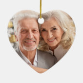 Red Buffalo Check Vrolijk Kerstpaar Foto Keramisch Ornament (Achterkant)