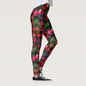 Red Buffalo Check Waterverf Holly Christmas Leggings (Rechts)