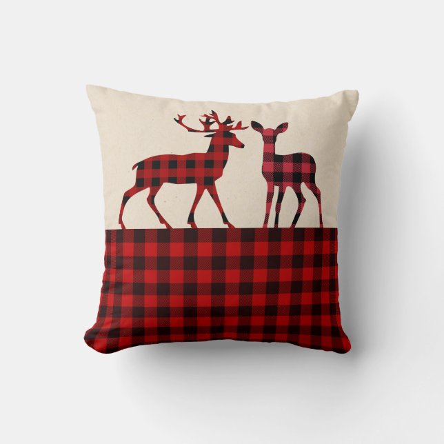Red Buffalo Deer Pillow Kussen (Voorkant)