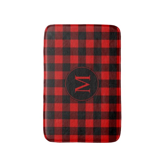 Red Buffalo met aangepast monogram Badmat (Voorkant Verticaal)