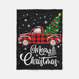 Red Buffalo Pickup Truck met Boom Merry Chr Fleece Deken