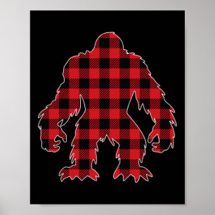 Red Buffalo Plaid Bigfoot Bijpassende Familie Kers Poster