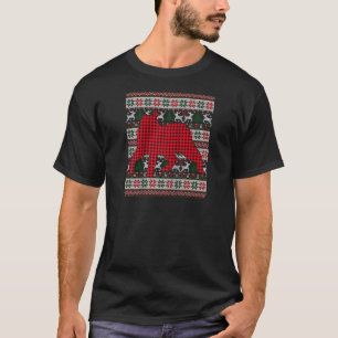 Red Buffalo Plaid Bobcat Lover Lelijke Kerstmis Fa T-shirt