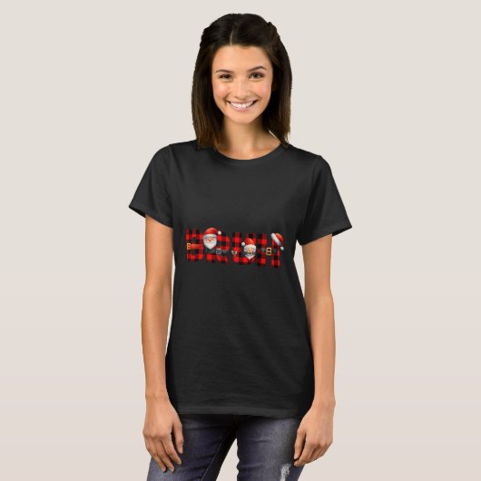 Red Buffalo Plaid Bruh Christmas Xmas Pajamas Boys T-shirt (Voorkant volledig)