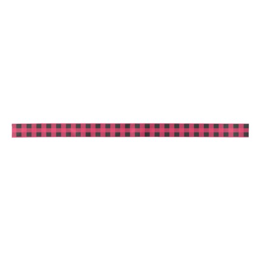 Red Buffalo Plaid Check Rustieke Patroon Kerstmis Lint (Voorkant)