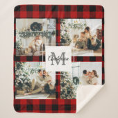 Red Buffalo Plaid & Collage Photo Avec Initiale (Devant)