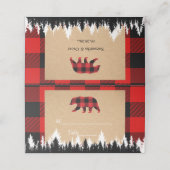 Red Buffalo Plaid  Craft Place Card (Buitenkant ongevouwen)