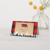 Red Buffalo Plaid  Craft Place Card (Achterkant)