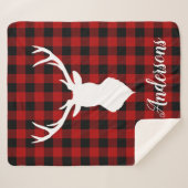 Red Buffalo Plaid & Deer | Nom personnel Cadeau (Devant (Horizontal))