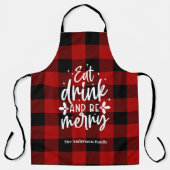 Red Buffalo Plaid“Eat, Drink & Be Merry" Schort (Voorkant)