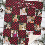 Red Buffalo Plaid Family Christmas Photo Collage<br><div class="desc">Cosy Christmas Blanket Description Enveloppez vos proches dans la chaleur et les souvenirs chéris avec notre Cosy Christmas Blanket. Ce cadeau de vacances parfait allie le charme rustique d'un motif plaid de buffle rouge à la valeur sentimentale d'un collage photo personnalisé. Réalisée dans un style moderne patchwork, cette couverture se...</div>