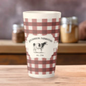 Red Buffalo Plaid Farm Cow Latte Mug