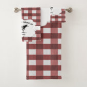 Red Buffalo Plaid Farm Vache Serviette ensemble (En situation)