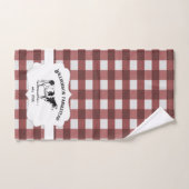 Red Buffalo Plaid Farm Vache Serviette ensemble (Serviette à main)