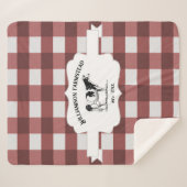 Red Buffalo Plaid Farm Vache Sherpa Blanche (Devant (Horizontal))